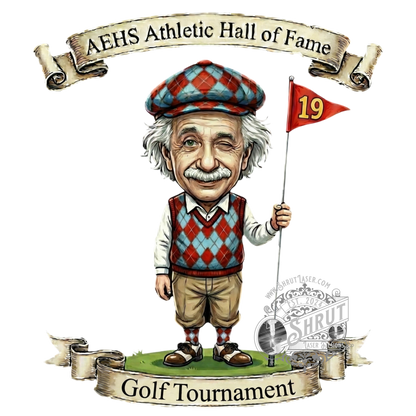 AEHS HOF Golf Tournement Laser Engraved Round Slate Coasters