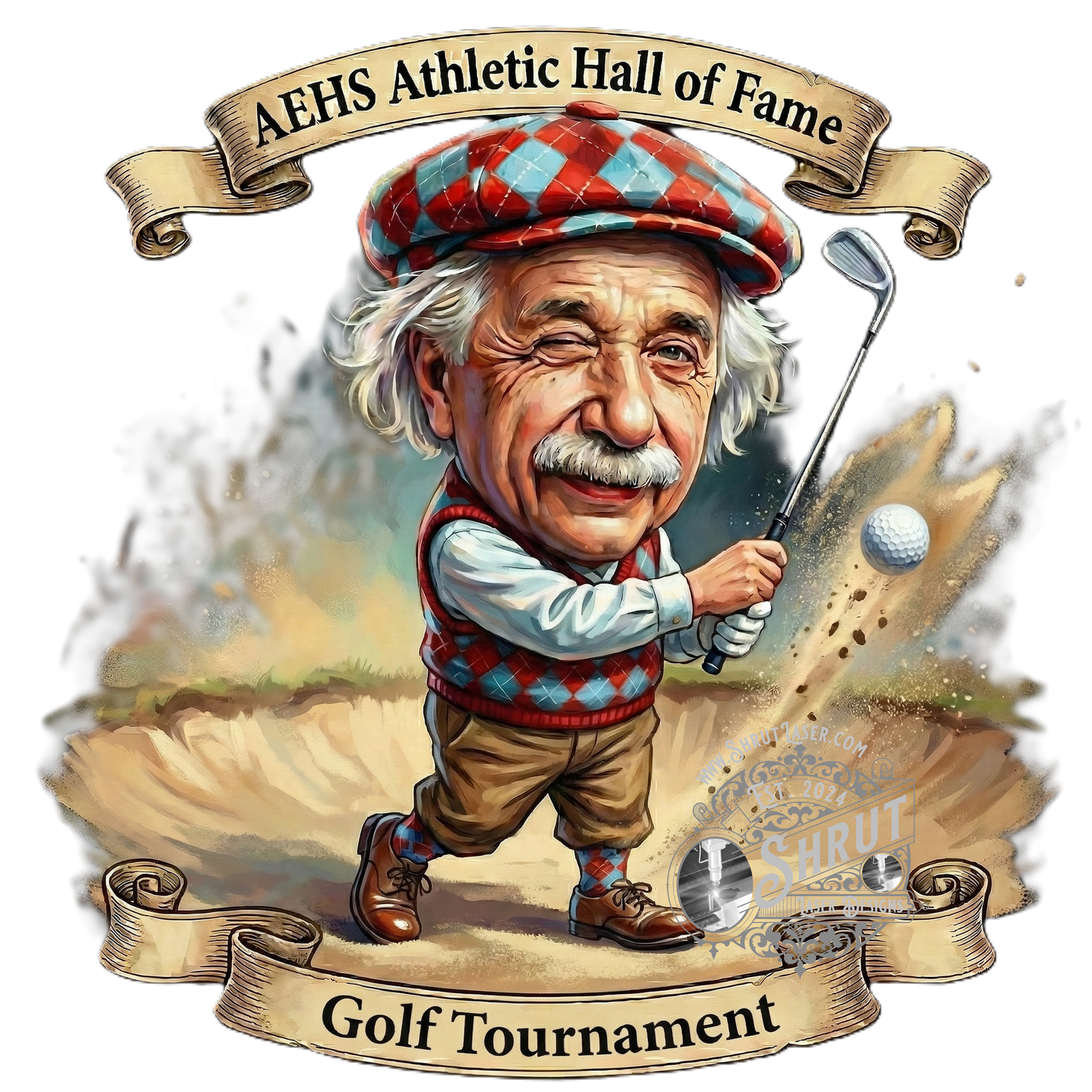 AEHS HOF Golf Tournement Laser Engraved Round Slate Coasters