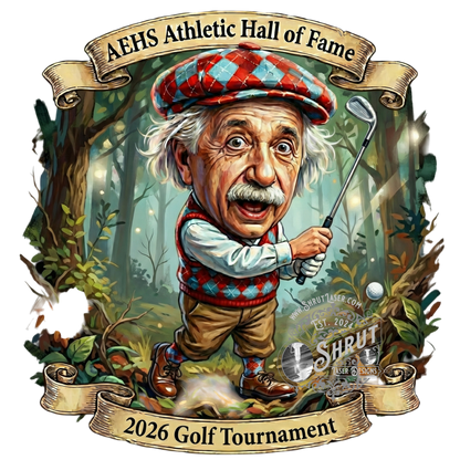 AEHS HOF Golf Tournement Laser Engraved Round Slate Coasters