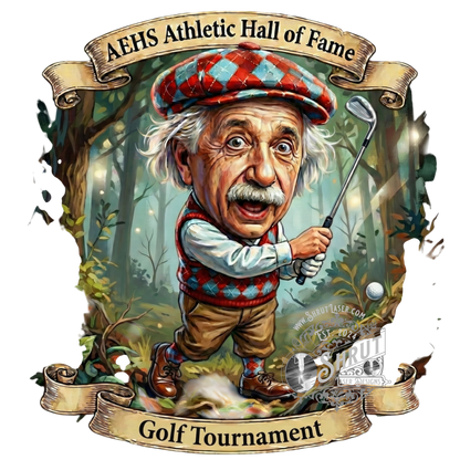 AEHS HOF Golf Tournement Laser Engraved Round Slate Coasters