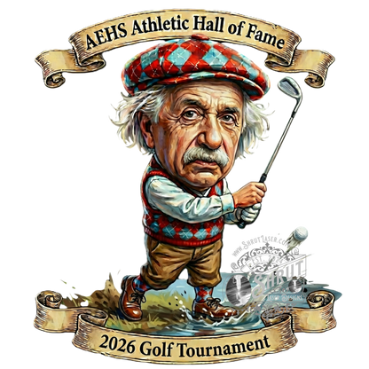 AEHS HOF Golf Tournement Laser Engraved Round Slate Coasters