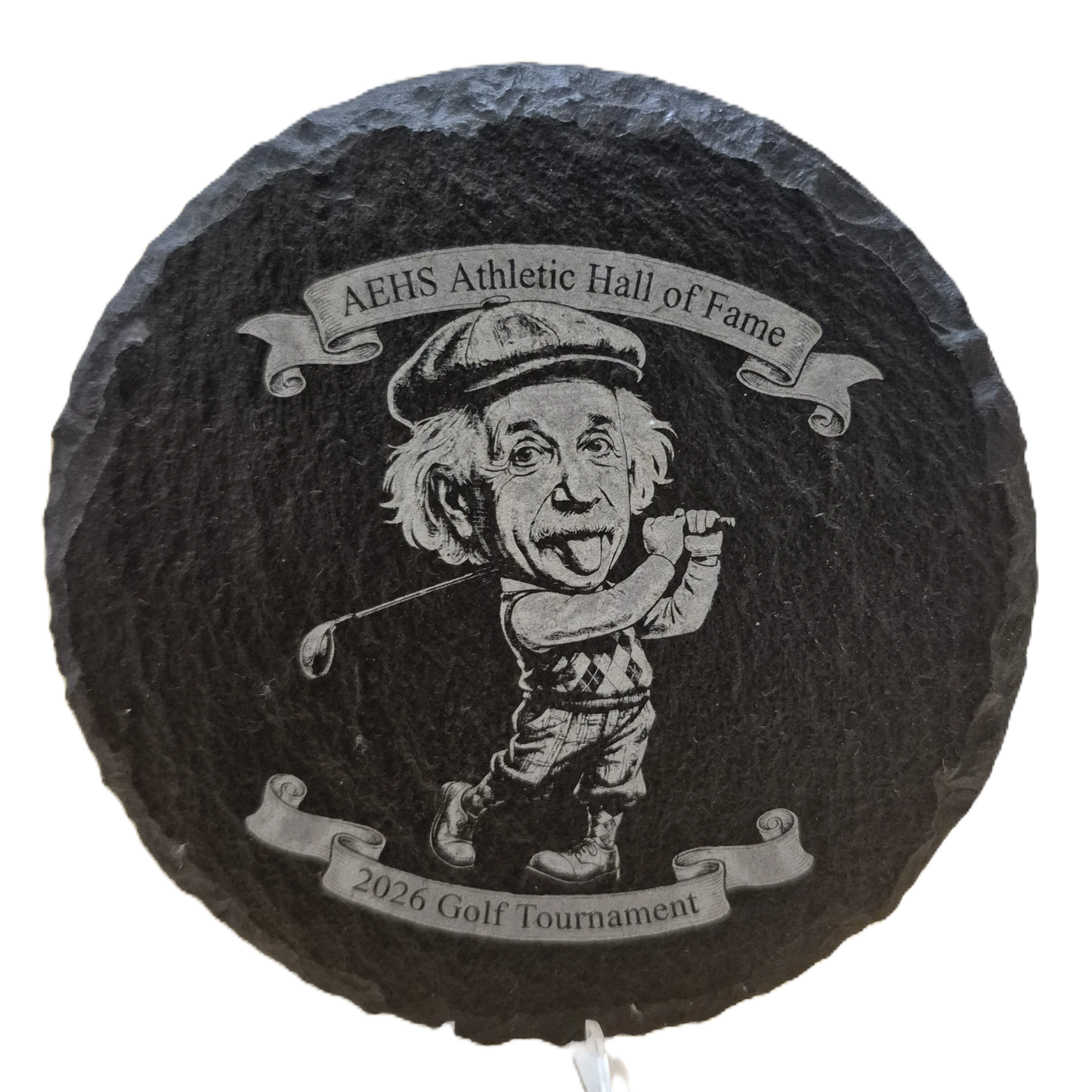 AEHS HOF Golf Tournement Laser Engraved Round Slate Coasters