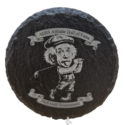 AEHS HOF Golf Tournement Laser Engraved Round Slate Coasters
