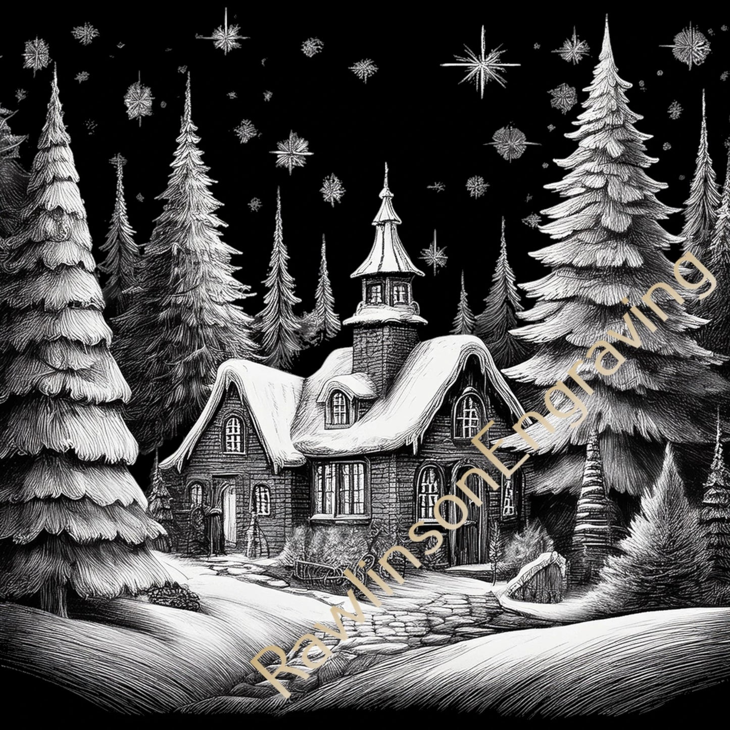 Christmas Custom Laser Engraved Slate Coasters