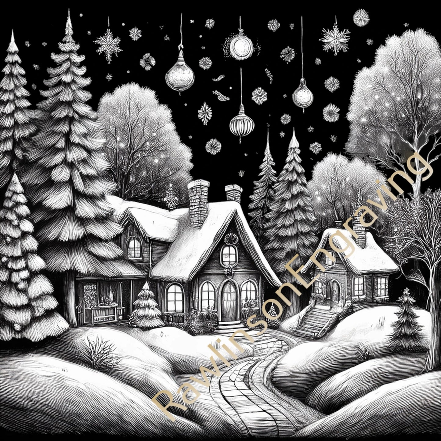 Christmas Custom Laser Engraved Slate Coasters