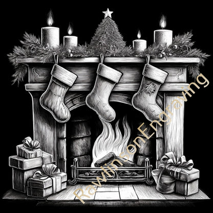 Christmas Custom Laser Engraved Slate Coasters
