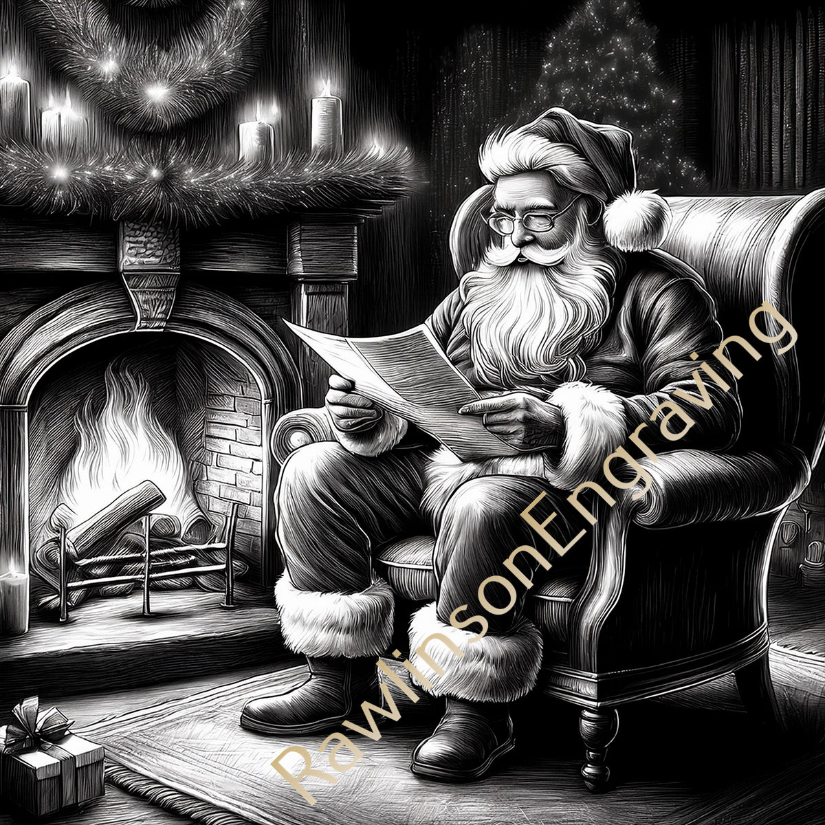 Christmas Custom Laser Engraved Slate Coasters