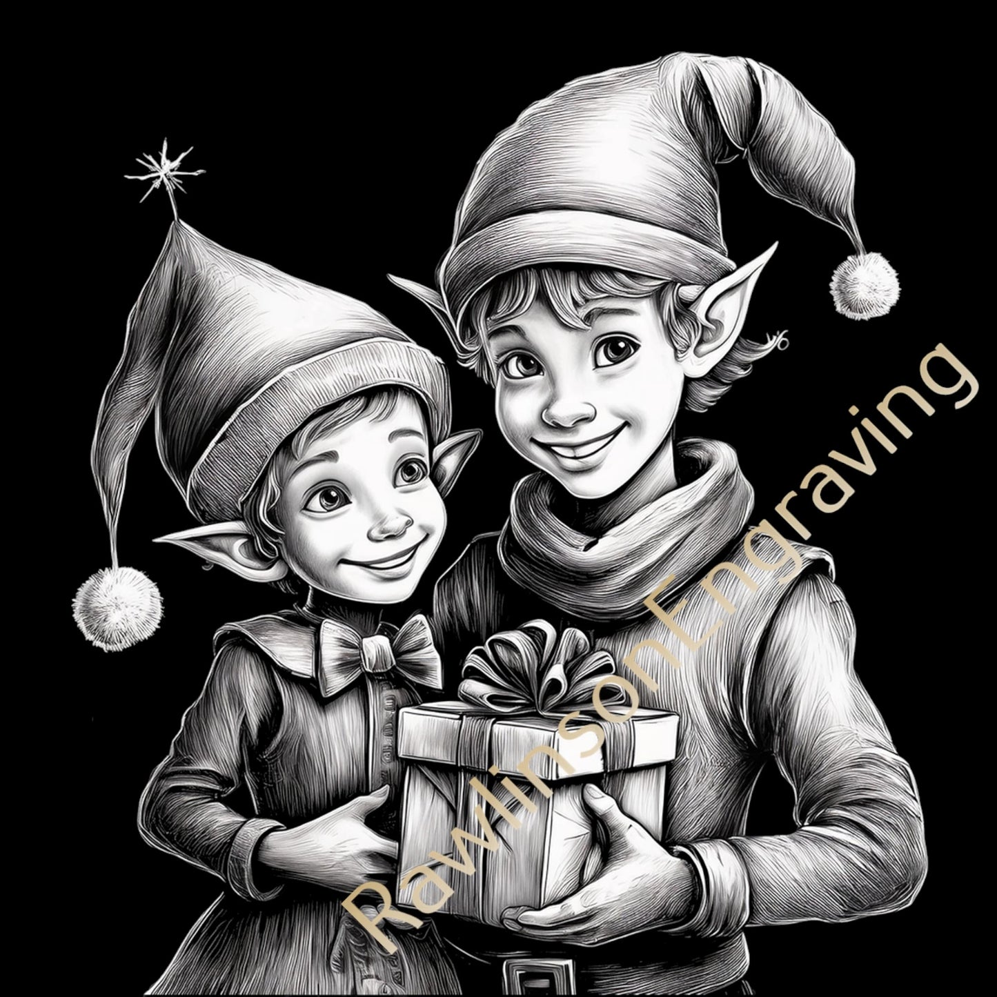 Christmas Custom Laser Engraved Slate Coasters