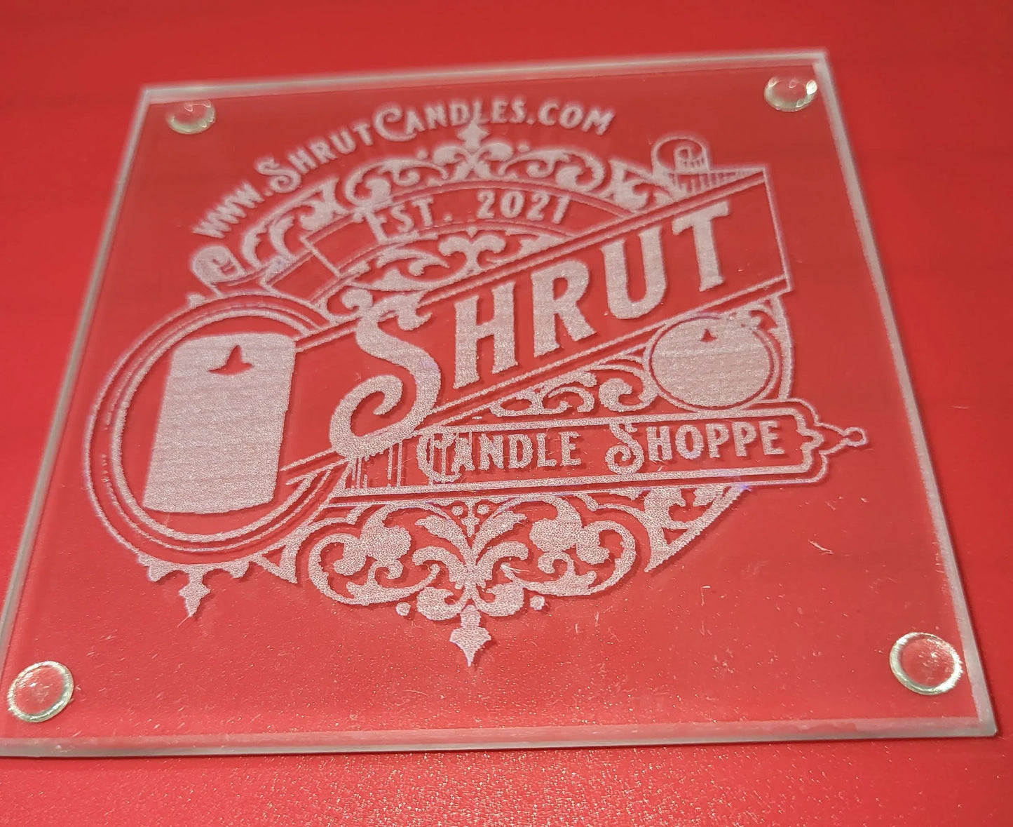 Shrut Candle Shoppe Custom Engraved Candle Jar Coaster