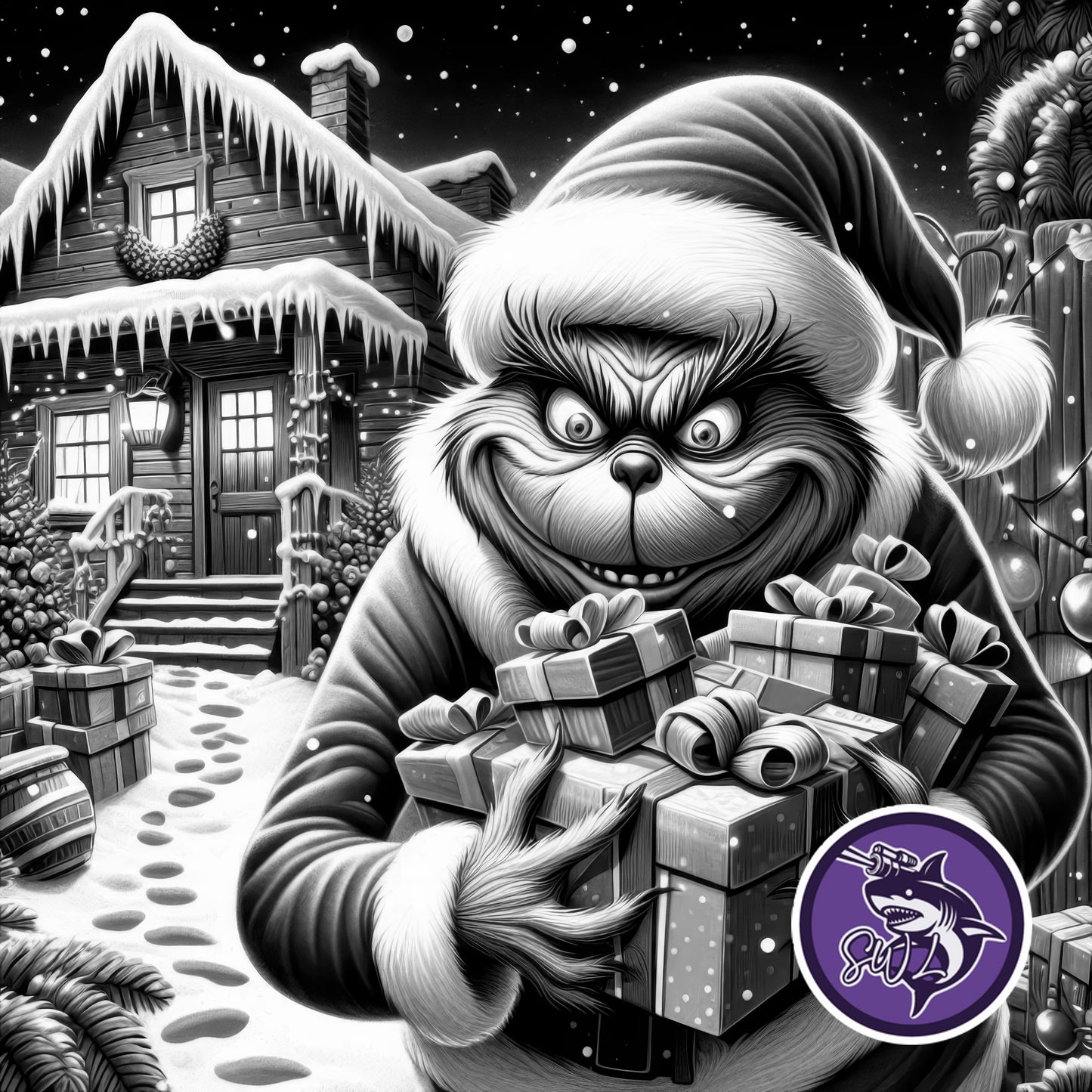 Christmas Custom Laser Engraved Round Slate Coasters