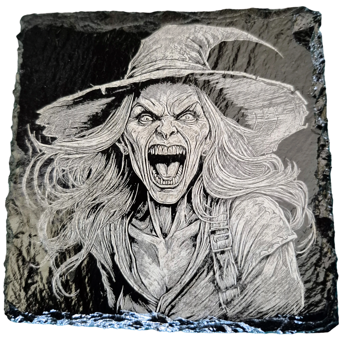 Halloween Custom Laser Engraved Square Slate Coasters