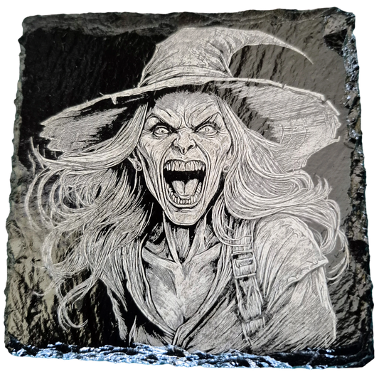 Halloween Custom Laser Engraved Square Slate Coasters