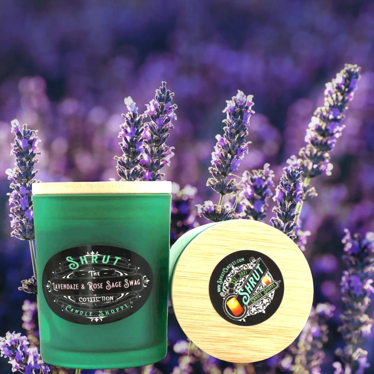 Lavendaze & Rose Sage - Hand-Poured, Scented Candle - Shrut Candle & Laser Design Shoppe