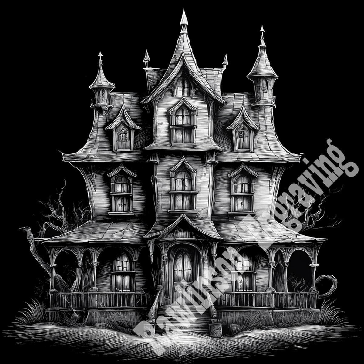Halloween Custom Laser Engraved Square Slate Coasters