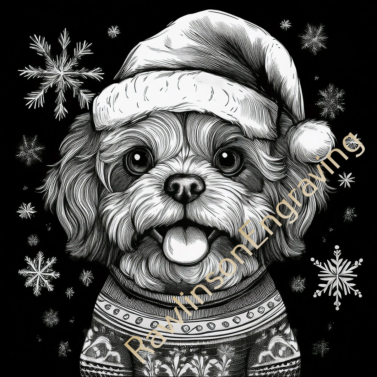 Christmas Custom Laser Engraved Round Slate Coasters