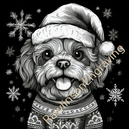 Christmas Custom Laser Engraved Square Slate Coasters