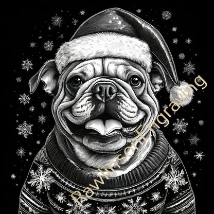 Christmas Custom Laser Engraved Square Slate Coasters