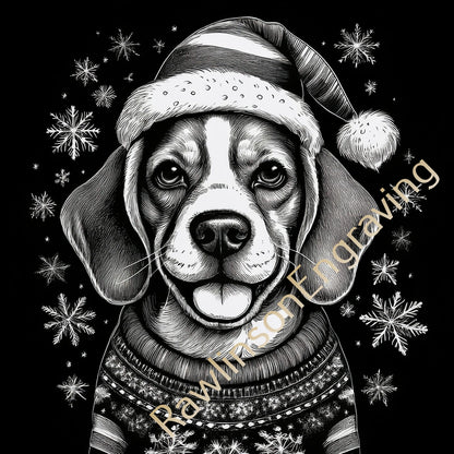 Christmas Custom Laser Engraved Square Slate Coasters