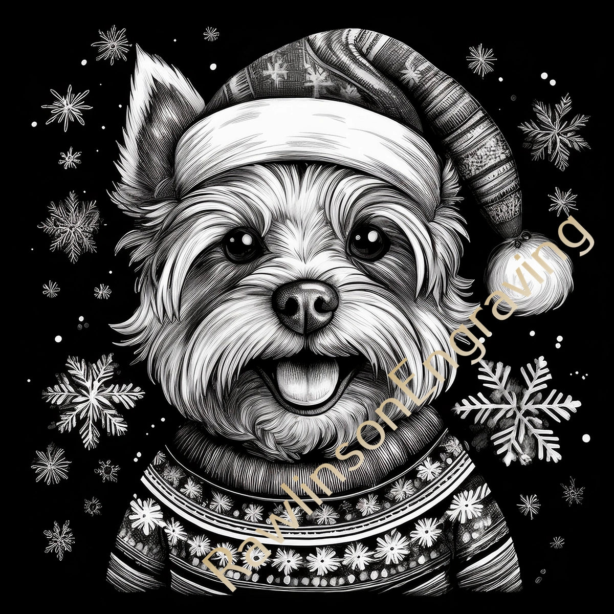 Christmas Custom Laser Engraved Round Slate Coasters