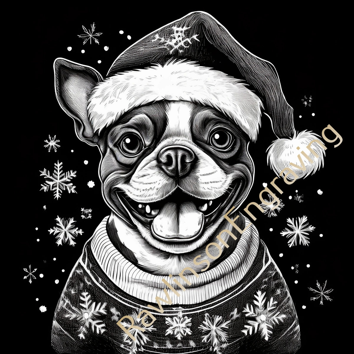 Christmas Custom Laser Engraved Round Slate Coasters