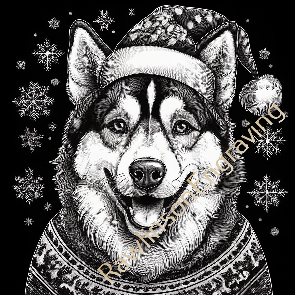 Christmas Custom Laser Engraved Round Slate Coasters