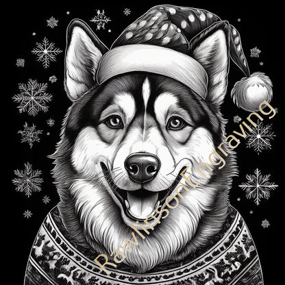 Christmas Custom Laser Engraved Square Slate Coasters