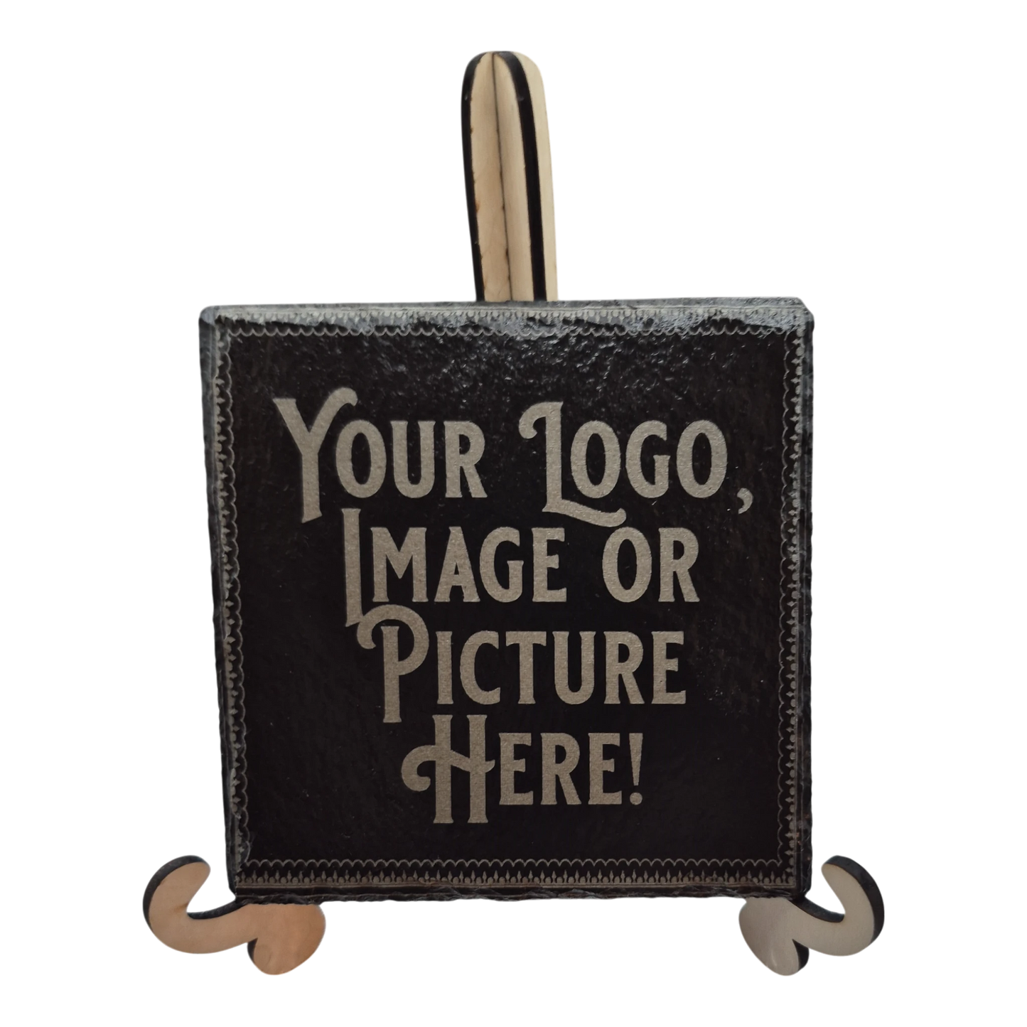 Custom Laser Engraved 4 Inch Slate Coasters