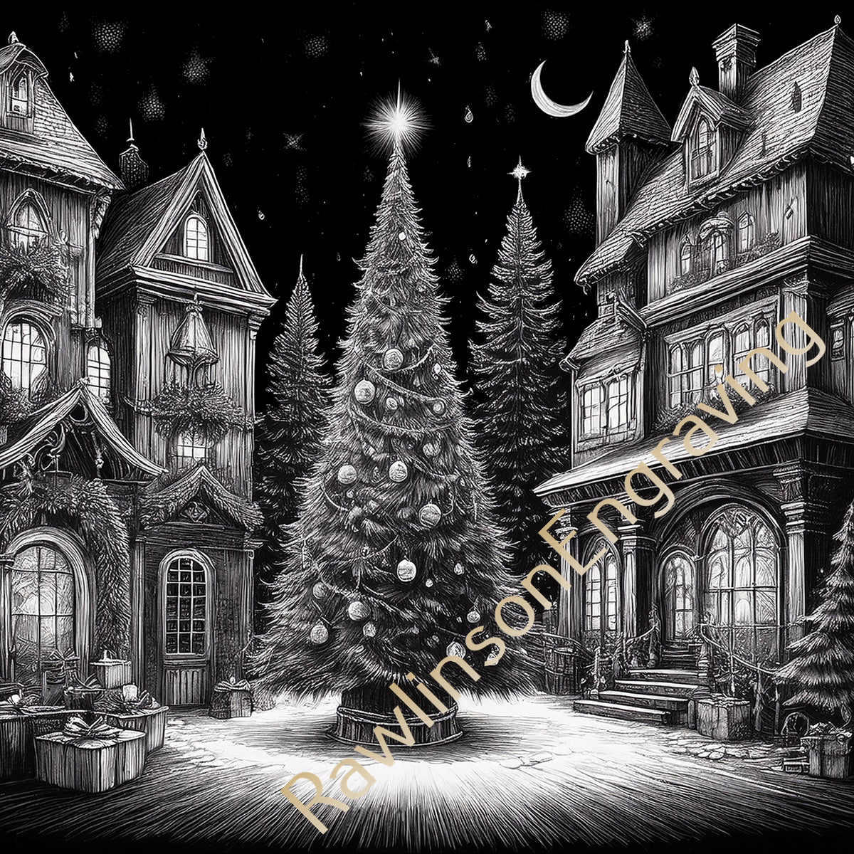 Christmas Custom Laser Engraved Slate Coasters