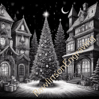 Christmas Custom Laser Engraved Slate Coasters