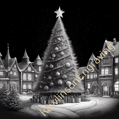 Christmas Custom Laser Engraved Slate Coasters