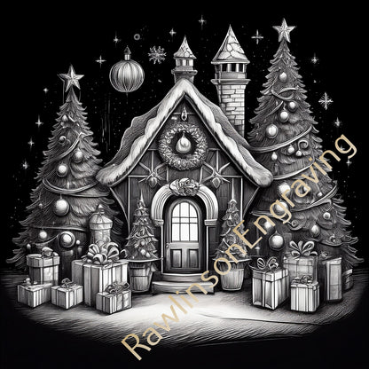 Christmas Custom Laser Engraved Slate Coasters