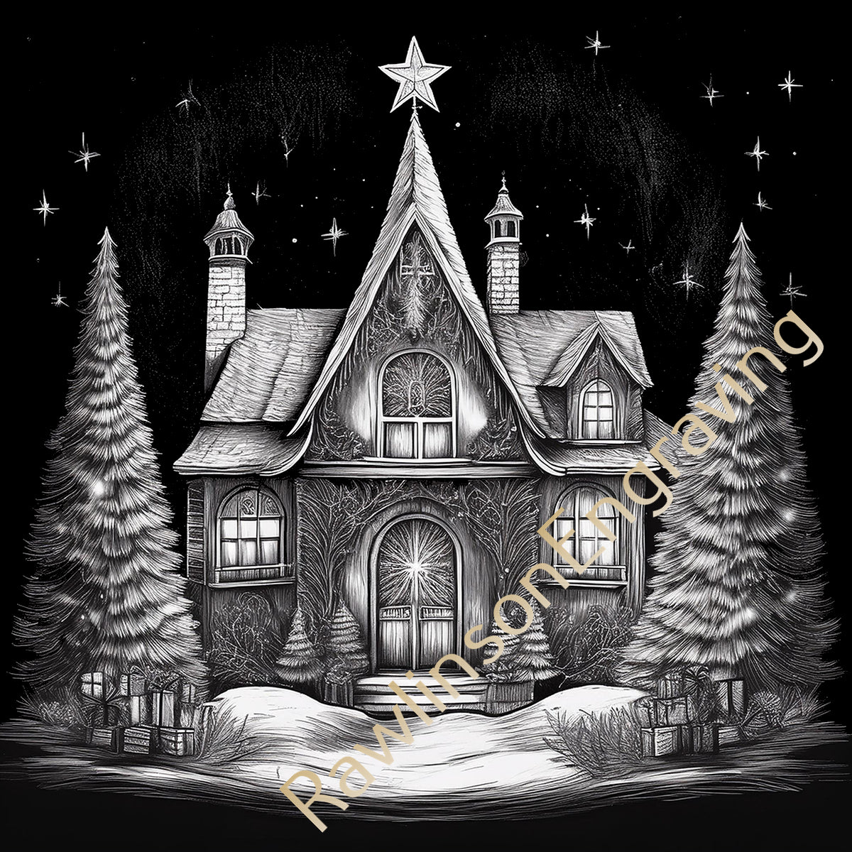 Christmas Custom Laser Engraved Slate Coasters