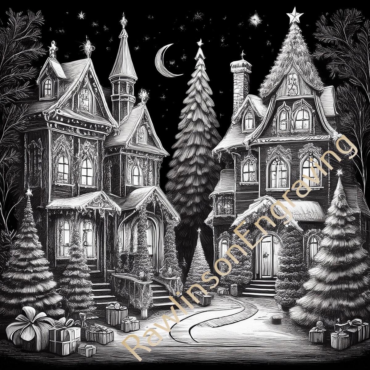 Christmas Custom Laser Engraved Slate Coasters
