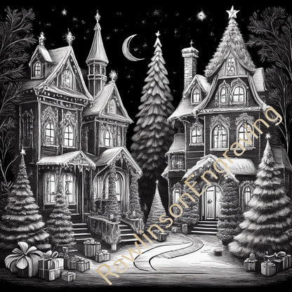 Christmas Custom Laser Engraved Slate Coasters
